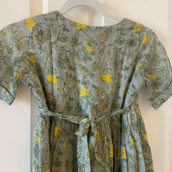 Little Paisley People Girls Peasant Dress Olive Green Yellow Trim Size 8 - Picture 6 of 6